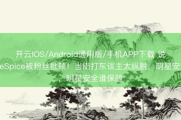 开云IOS/Android通用版/手机APP下载 说唱女星IceSpice被粉丝批颊！当街打东谈主太纵脱，明星安全谁保险