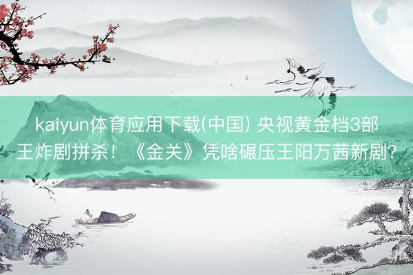 kaiyun体育应用下载(中国) 央视黄金档3部王炸剧拼杀！《金关》凭啥碾压王阳万茜新剧？
