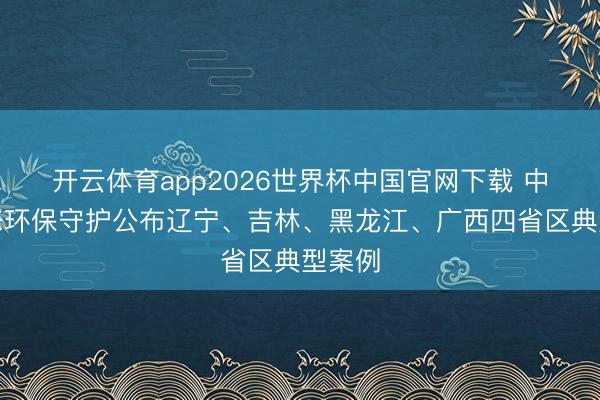 开云体育app2026世界杯中国官网下载 中央生态环保守护公布辽宁、吉林、黑龙江、广西四省区典型案例