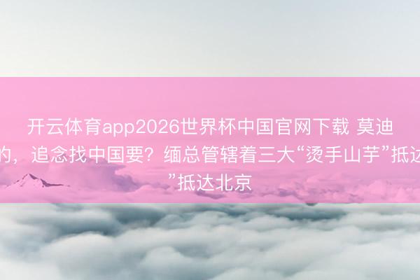 开云体育app2026世界杯中国官网下载 莫迪没给的，追念找中国要？缅总管辖着三大“烫手山芋”抵达北京